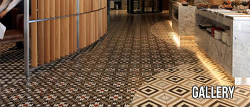 An eclectic mix of our encaustic tile patterns and borders