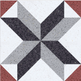 20x20 handmade karoistanbul cement tiles for floors/walls in decorative pattern in burgundy and red from robel